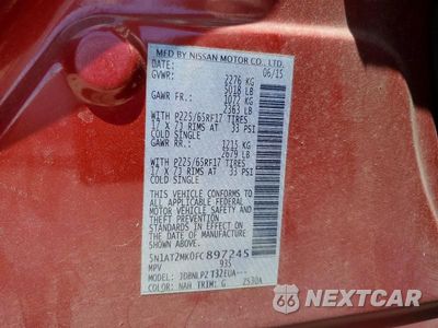 Zdjęcie 13 z 13 samochodu: 2015 NISSAN ROGUE S VIN:5N1AT2MK0FC897245 - miniatura
