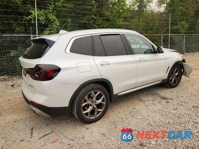 Trzecie zdjęcie samochodu z tyłu: 2022 BMW X3 XDRIVE30I VIN:5UX53DP0XN9J26085 - miniatura