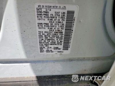 Zdjęcie 14 z 14 samochodu: 2014 NISSAN MURANO S VIN:JN8AZ1MW9EW518146 - miniatura