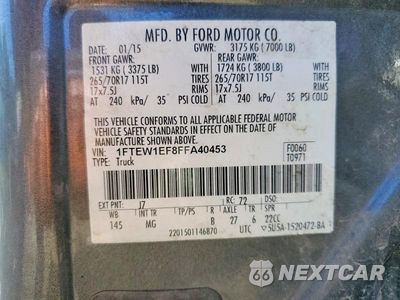 Zdjęcie 12 z 12 samochodu: 2015 FORD F150 SUPERCREW VIN:1FTEW1EF8FFA40453 - miniatura
