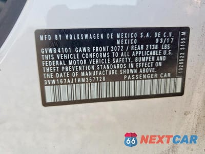 Zdjęcie 13 z 13 samochodu: 2017 VOLKSWAGEN JETTA S VIN:3VW167AJ1HM357728 - miniatura