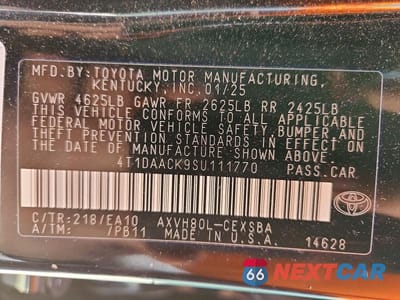 Zdjęcie 12 z 12 samochodu: 2025 TOYOTA CAMRY SE VIN:4T1DAACK9SU111770 - miniatura