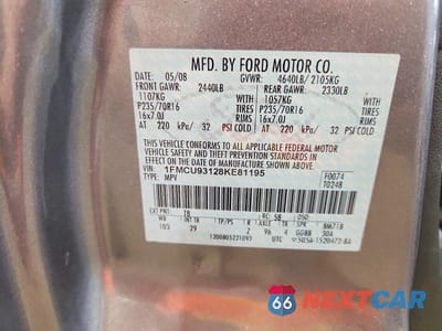 Zdjęcie 14 z 14 samochodu: 2008 FORD ESCAPE XLT VIN:1FMCU93128KE81195 - miniatura