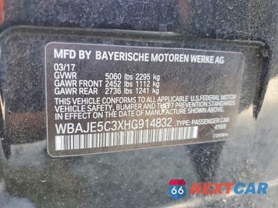 Zdjęcie 12 z 12 samochodu: 2017 BMW 540 I VIN:WBAJE5C3XHG914832 - miniatura