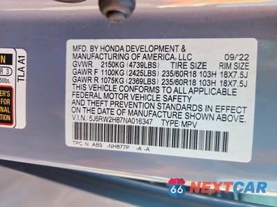 Zdjęcie 13 z 13 samochodu: 2022 HONDA CR-V EXL VIN:5J6RW2H87NA016347 - miniatura