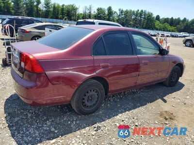 Trzecie zdjęcie samochodu z tyłu: 2003 HONDA CIVIC LX VIN:1HGES16543L010608 - miniatura