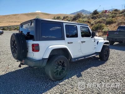 Trzecie zdjęcie samochodu z tyłu: 2021 JEEP WRANGLER UNLIMITED SAHARA 4XE VIN:1C4JJXP68MW766078 - miniatura