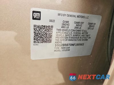 Zdjęcie 12 z 12 samochodu: 2022 CHEVROLET MALIBU LS VIN:1G1ZB5ST0NF190983 - miniatura