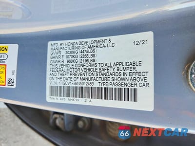 Zdjęcie 12 z 12 samochodu: 2022 HONDA ACCORD SPORT VIN:1HGCV1F36NA012453 - miniatura