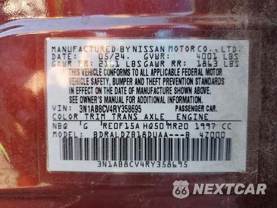 Zdjęcie 12 z 12 samochodu: 2024 NISSAN SENTRA SV VIN:3N1AB8CV4RY358695 - miniatura