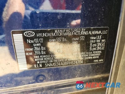 Zdjęcie 14 z 14 samochodu: 2023 HYUNDAI SANTA FE SEL VIN:5NMS24AJ8PH524704 - miniatura