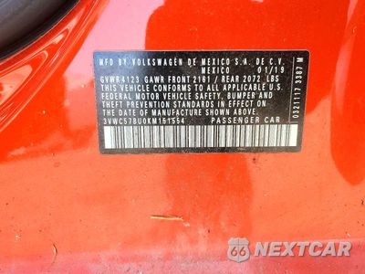 Zdjęcie 12 z 12 samochodu: 2019 VOLKSWAGEN JETTA S VIN:3VWC57BU0KM151554 - miniatura