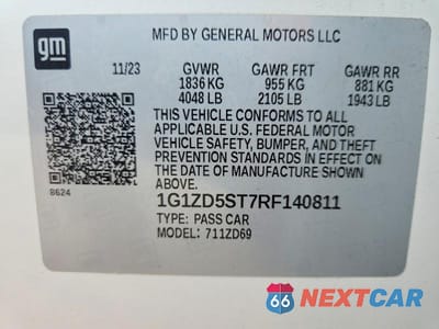 Zdjęcie 12 z 12 samochodu: 2024 CHEVROLET MALIBU LT VIN:1G1ZD5ST7RF140811 - miniatura