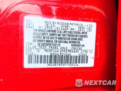 Zdjęcie 13 z 13 samochodu: 2015 NISSAN SENTRA SR VIN:3N1AB7AP5FY332116 - miniatura