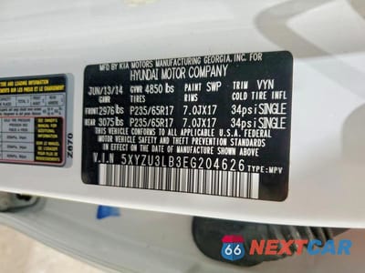Zdjęcie 14 z 14 samochodu: 2014 HYUNDAI SANTA FE SPORT 2.4L VIN:5XYZU3LB3EG204626 - miniatura