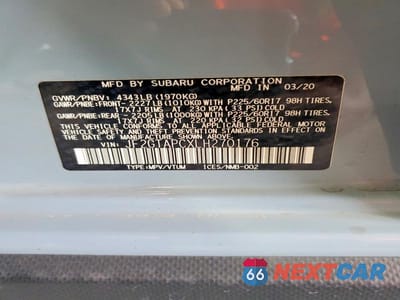 Zdjęcie 12 z 12 samochodu: 2020 SUBARU CROSSTREK PREMIUM VIN:JF2GTAPCXLH270176 - miniatura