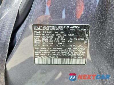 Zdjęcie 13 z 13 samochodu: 2020 VOLKSWAGEN ATLAS S VIN:1V2AP2CA6LC501377 - miniatura