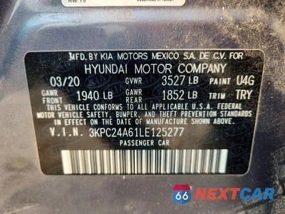 Zdjęcie 12 z 12 samochodu: 2020 HYUNDAI ACCENT SE VIN:3KPC24A61LE125277 - miniatura