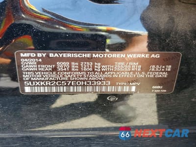 Zdjęcie 13 z 13 samochodu: 2014 BMW X5 SDRIVE35I VIN:5UXKR2C57E0H33933 - miniatura