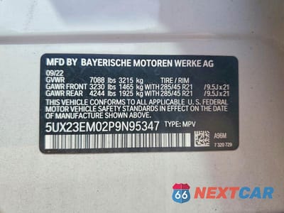 Zdjęcie 13 z 13 samochodu: 2023 BMW X7 XDRIVE40I VIN:5UX23EM02P9N95347 - miniatura