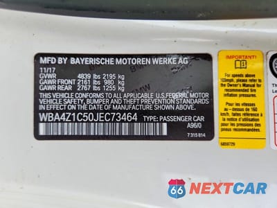 Zdjęcie 12 z 12 samochodu: 2018 BMW 430I VIN:WBA4Z1C50JEC73464 - miniatura