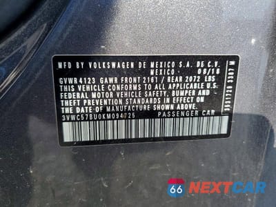 Zdjęcie 12 z 12 samochodu: 2019 VOLKSWAGEN JETTA S VIN:3VWC57BU0KM094725 - miniatura