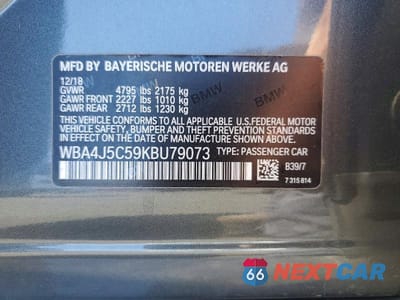 Zdjęcie 13 z 13 samochodu: 2019 BMW 440I GRAN COUPE VIN:WBA4J5C59KBU79073 - miniatura