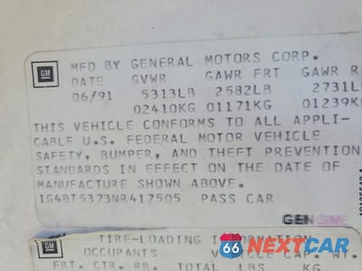Zdjęcie 12 z 12 samochodu: 1992 BUICK ROADMASTER LIMITED VIN:1G4BT5373NR417505 - miniatura