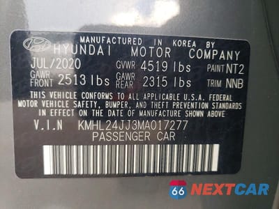 Zdjęcie 12 z 12 samochodu: 2021 HYUNDAI SONATA HYBRID BLUE VIN:KMHL24JJ3MA017277 - miniatura