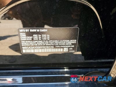 Zdjęcie 12 z 12 samochodu: 2023 BMW M3 COMPETITION VIN:WBS43AY09PFR28229 - miniatura