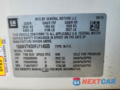 Zdjęcie 13 z 13 samochodu: 2015 GMC ACADIA DENALI VIN:1GKKVTKD8FJ114525 - miniatura