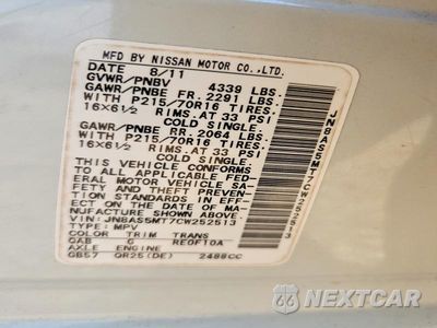 Zdjęcie 13 z 13 samochodu: 2012 NISSAN ROGUE S VIN:JN8AS5MT7CW252513 - miniatura