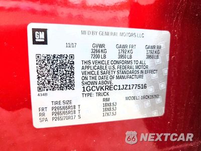 Zdjęcie 12 z 12 samochodu: 2018 CHEVROLET SILVERADO K1500 LT VIN:1GCVKREC1JZ177516 - miniatura
