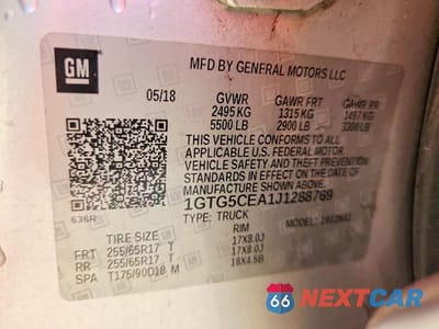 Zdjęcie 13 z 13 samochodu: 2018 GMC CANYON SLE VIN:1GTG5CEA1J1288769 - miniatura