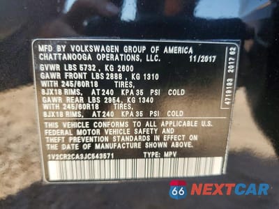 Zdjęcie 13 z 13 samochodu: 2018 VOLKSWAGEN ATLAS SE VIN:1V2CR2CA3JC543571 - miniatura