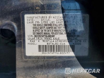 Zdjęcie 13 z 13 samochodu: 2016 NISSAN VERSA 1.6 SV VIN:3N1CN7AP7GL802497 - miniatura