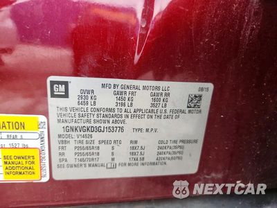 Zdjęcie 13 z 13 samochodu: 2016 CHEVROLET TRAVERSE LT VIN:1GNKVGKD3GJ153776 - miniatura