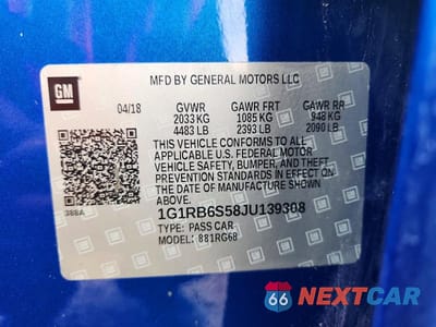 Zdjęcie 12 z 12 samochodu: 2018 CHEVROLET VOLT PREMIER VIN:1G1RB6S58JU139308 - miniatura