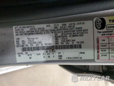 Zdjęcie 13 z 13 samochodu: 2012 FORD FIESTA SE VIN:3FADP4EJ6CM104733 - miniatura