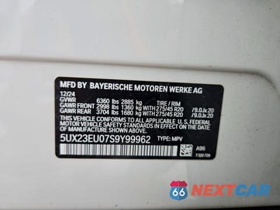 Zdjęcie 13 z 13 samochodu: 2025 BMW X5 XDRIVE40I VIN:5UX23EU07S9Y99962 - miniatura