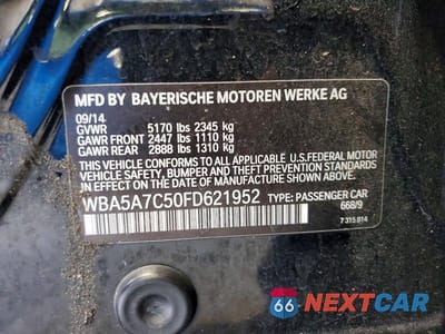 Zdjęcie 12 z 12 samochodu: 2015 BMW 528 XI VIN:WBA5A7C50FD621952 - miniatura