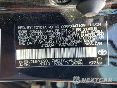 Zdjęcie 12 z 12 samochodu: 2025 TOYOTA COROLLA HYBRID LE VIN:JTDBCMFE0S3076510 - miniatura
