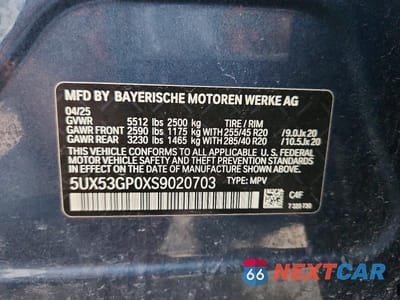 Zdjęcie 13 z 13 samochodu: 2025 BMW X3 30 XDRIVE VIN:5UX53GP0XS9020703 - miniatura