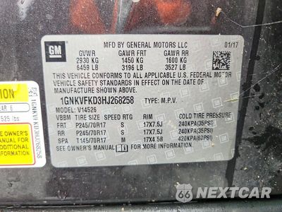 Zdjęcie 13 z 13 samochodu: 2017 CHEVROLET TRAVERSE LS VIN:1GNKVFKD3HJ268258 - miniatura