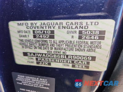 Zdjęcie 13 z 13 samochodu: 2011 JAGUAR XF PREMIUM VIN:SAJWA0GB6BLR90069 - miniatura