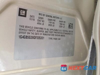 Zdjęcie 13 z 13 samochodu: 2016 BUICK LACROSSE VIN:1G4GB5G36GF205301 - miniatura