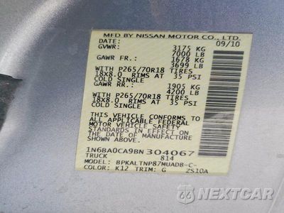 Zdjęcie 12 z 12 samochodu: 2011 NISSAN TITAN SV VIN:1N6BA0CA9BN304067 - miniatura