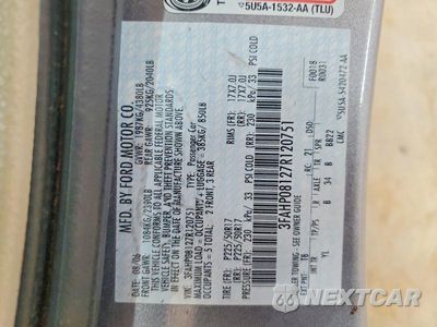 Zdjęcie 12 z 12 samochodu: 2007 FORD FUSION SEL VIN:3FAHP08127R120751 - miniatura