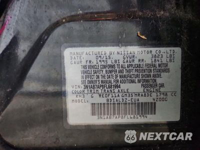 Zdjęcie 12 z 12 samochodu: 2015 NISSAN SENTRA SV VIN:3N1AB7AP8FL681994 - miniatura