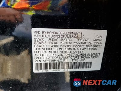 Zdjęcie 13 z 13 samochodu: 2022 ACURA MDX ADVANCE VIN:5J8YE1H84NL033711 - miniatura